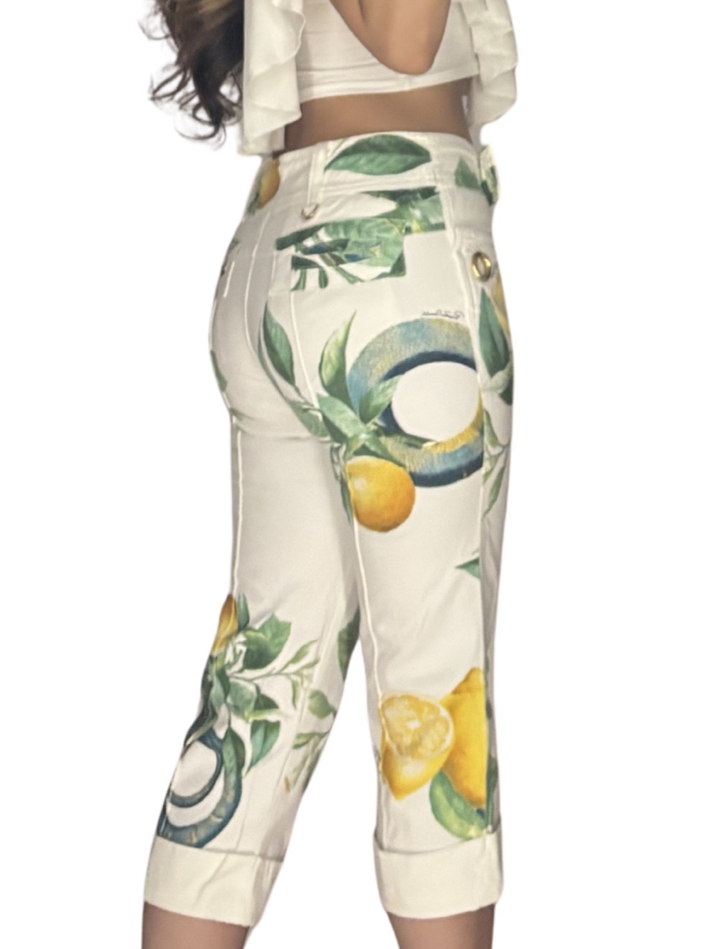 Roberto Cavalli SS2005 Lemon Serpent Capri Pants